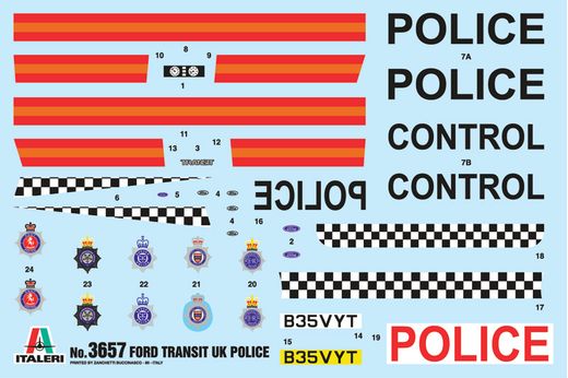 Maquette voiture : Ford Transit Police Britannique - 1:24 - Italeri 03657