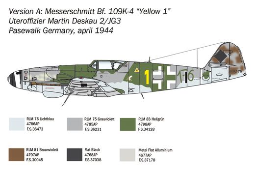 Maquette avion militaire : Bf 109 K-4 - 1/48 - Italeri 02805 2805