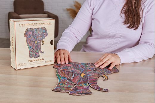 Puzzle en bois : Éléphant impérial - Créatif Puzzle