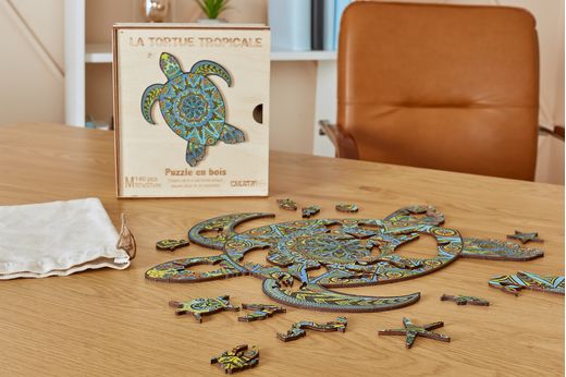 Puzzle en bois : Tortue tropicale - Créatif Puzzle