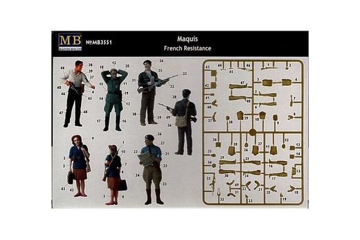 Figurines militaires : Résistants français et maquisards - 1:35 - Masterbox 03551