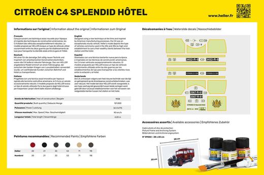 Maquette voiture : Citroën C4 " Splendid Hôtel" - 1:24 - Heller 80713