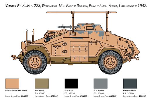 Maquette militaire : Sd.Kfz.222‐223 1/56 - Italeri 15769