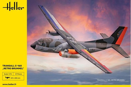 Maquette d'avion militaire : Transall C-160 Retro Brummel 1/72 - Heller 80358