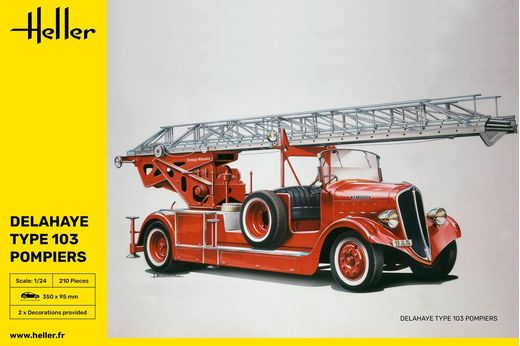Maquette camion : Delahaye Type 103 Pompiers 1/24 - Heller 80780