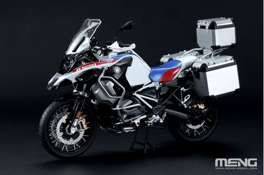 Accessoire maquette moto : BMW R 1250 GS ADV Coffres de rangement pré-peint 1/9 - Meng SPS-091S