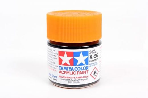 Peinture pour maquettes - X26 ORANGE TRANSLUCIDE brillant - XL 23 ml - Tamiya 81026