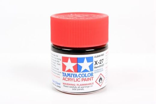 Peinture pour maquettes - X27 ROUGE TRANSLUCIDE brillant - XL 23 ml - Tamiya 81027