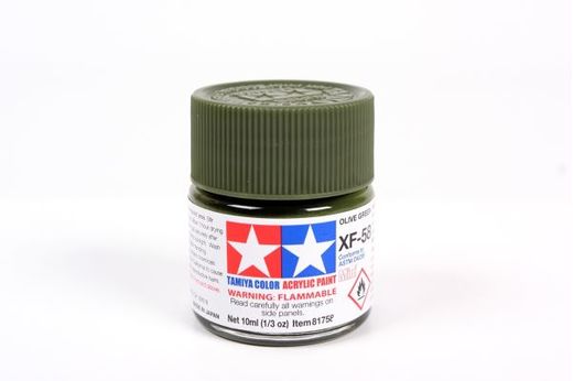 Tamiya 81758 - XF58 Vert Olive Foncé mat : Peinture acrylique