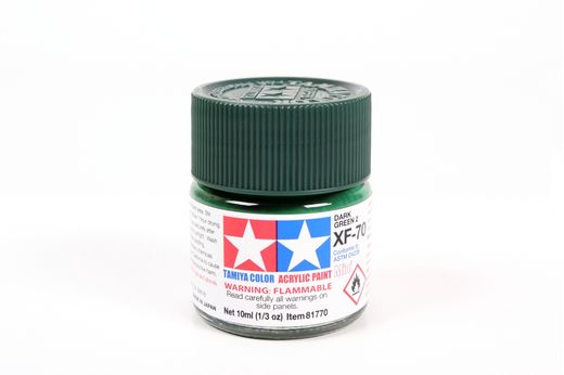 Tamiya 81770 - XF70 Vert Foncé mat : Peinture acrylique