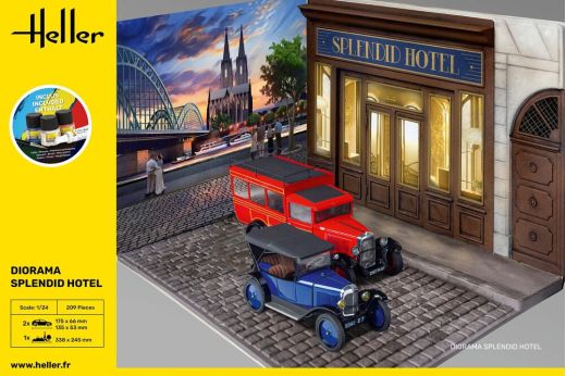 Kit de modélisme automobile : Starter kit Diorama Splendid Hotel 1/24 - Heller 52330