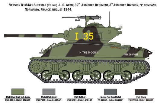 Maquette véhicule militaire : M4A1 Sherman et Infanterie - 1:35 - Italeri 06568 6568