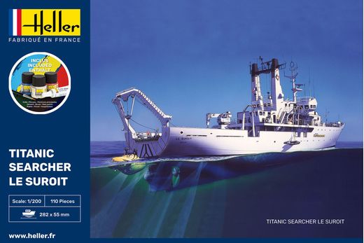 Maquette bateau : Starter Kit Titanic Searcher "Le Suroit" - 1:200 - Heller 56615