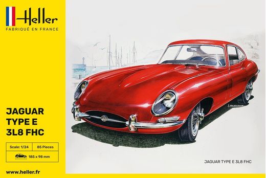 Maquette voiture de collection : JAGUAR TYPE E 3L8 FHC - 1:24 - Heller 80709