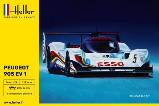 Maquette voiture de collection : Peugeot 905 EV 1 - 1/24 - Heller 80718