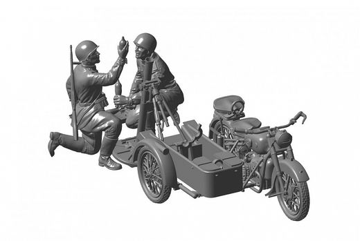 Maquette militaire : Moto M‐72 avec mortier 82mm - 1/35 - Zvezda 03651 3651