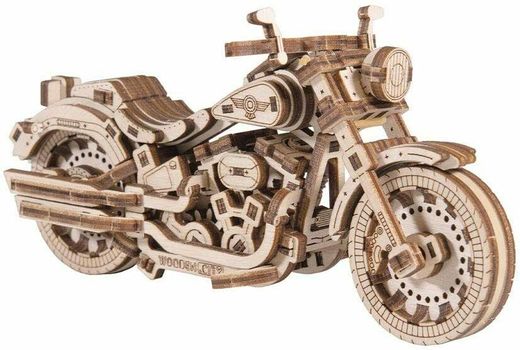 Puzzle 3D / Maquette bois - Moto Cruiser V-Twin mécanisée - 1:13 - Wooden City WR342