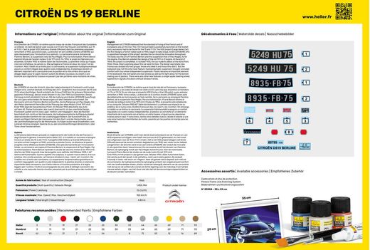 Maquette voiture : Starter Kit Citroën DS 19 - 1:16 - Heller 56795