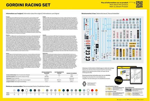 Starter kit : Maquette voitures Gordini Racing Set 1/24 - Heller 52328