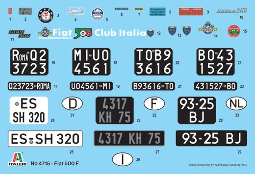 Maquette automobile : Fiat 500 F 1/12 - Italeri 4715