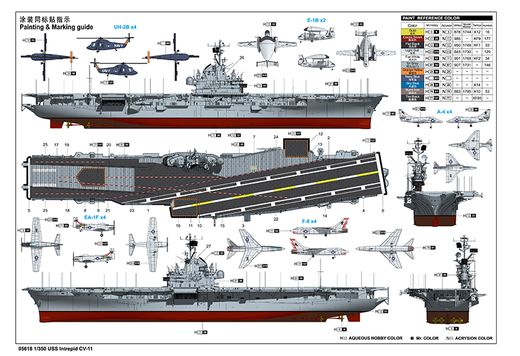 Maquette bateau militaire : USS Intrepid CV-11 Ré-édition - 1:350 - Trumpeter 05618 5618