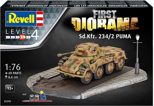 Maquette militaire : 1er Set Diorama - Sd.Kfz. 234/2 Puma - 1:76 - Revell 03298, 3298
