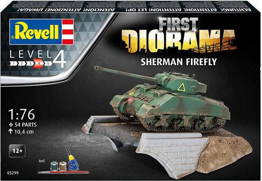 Maquette militaire : 1er Set Diorama - Sherman Firefly - 1:76 - Revell 03299 3299