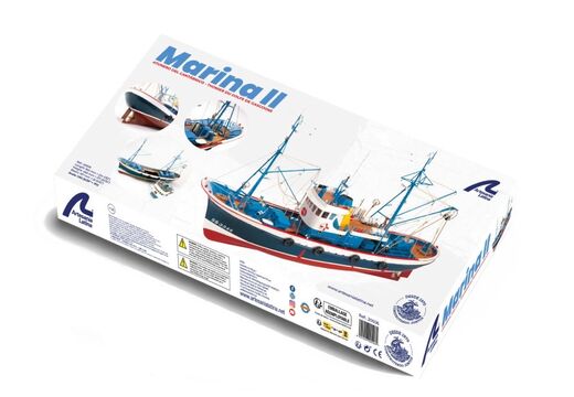 Maquette bateau de pêche en bois : Thonier Marina II 1/50 - Artesania 20506