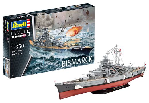 Maquette navire militaire : Cuirassé Bismarck - 1:350 - Revell 05040