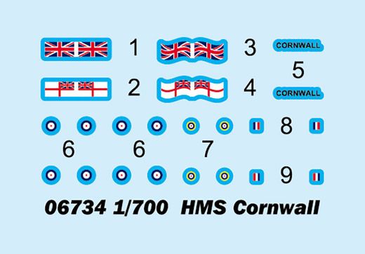 Maquette navire : HMS Cornwall 1/700 - Trumpeter 6734 06734