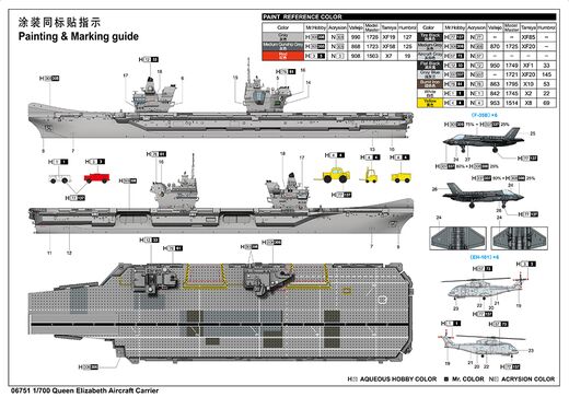 Maquette Queen Elizabeth Aircraft Carrier 1/700 - Trumpeter 6751