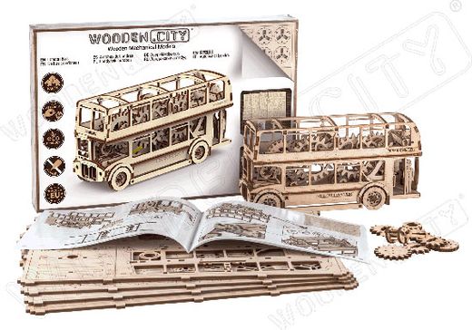 Puzzle 3D / Maquette bois - Bus londonien - Wooden City WR303