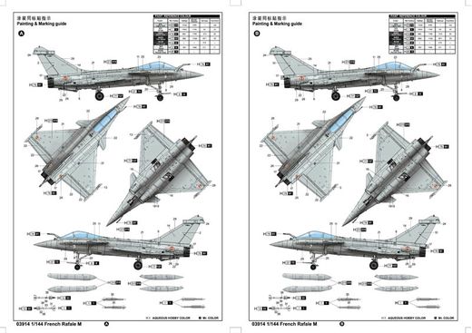 Maquette avion militaire : Rafale M français 1/144 - Trumpeter 3914