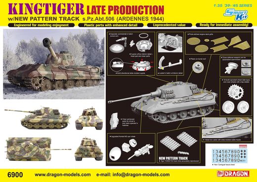 Maquette tank : King Tiger Ardennes 1944 - 1:35 - Dragon 6900 06900