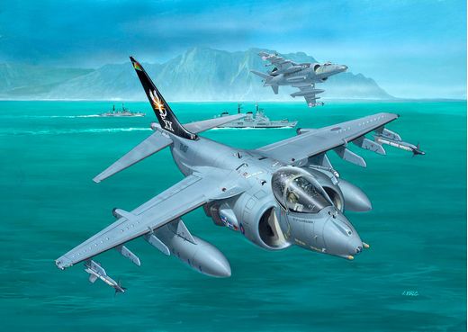 Maquette avion militaire : BAe Harrier GR.7 - 1:144 - Revell 03887, 3887