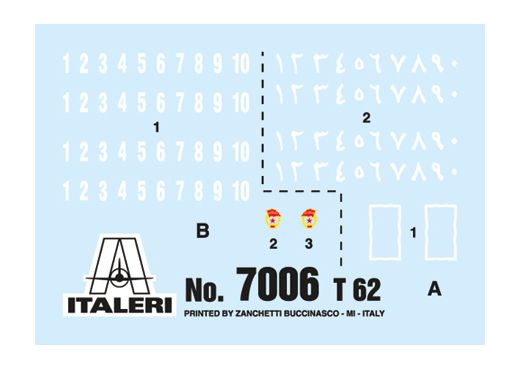 Maquette militaire : Char T-62 - 1/72 - Italeri 7006 07006