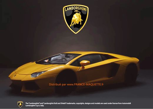 Maquette Lamborghini Aventador LP 700-4 jaune Orion HK119 - 1:8 - POCHER HK119