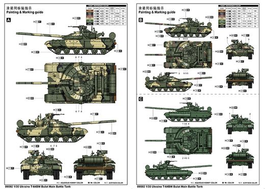 Maquette Char de combat principal d'Ukraine T-64BM Bulat 1/35 - Trumpeter 09592