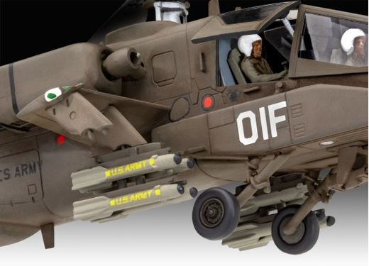 Maquette hélicoptère : Model set AH-64A Apache 1/144 - Revell 63824