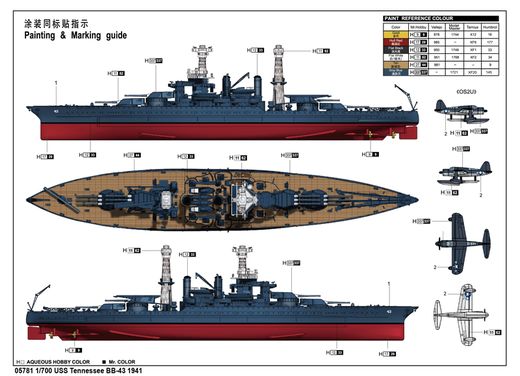 USS Tennessee BB-43 1941 - 1:700 - Trumpeter 755781