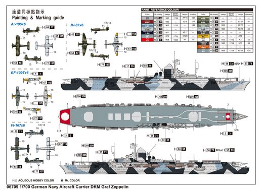 Maquette navire allemand : Aircraft Carrier DKM Graf Zeppelin 1/700 - Trumpeter 6709 06709