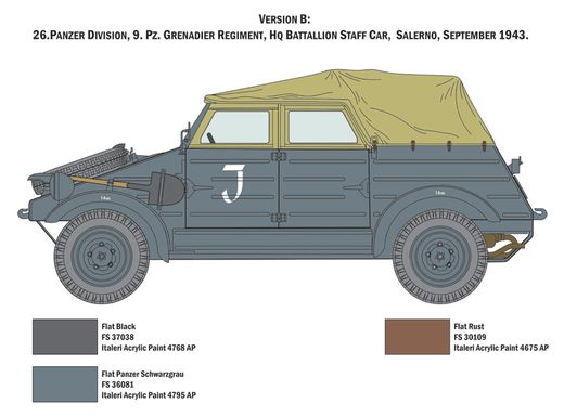 Maquette militaire : Kdf. 1 Typ 82 Kübelwagen - 1:9 - Italeri 07405