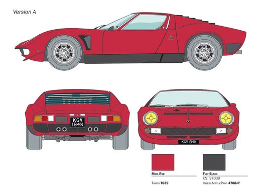 Maquette voiture : Lamborghini Miura - 1:24 - Italeri 03649 3649