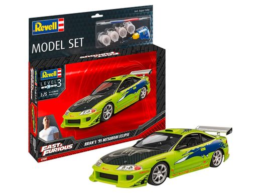 Boîte maquette Voiture : Model Set F&F Brian'S 1995 Mitsubishi Eclipse - 1:25 - Revell 67691