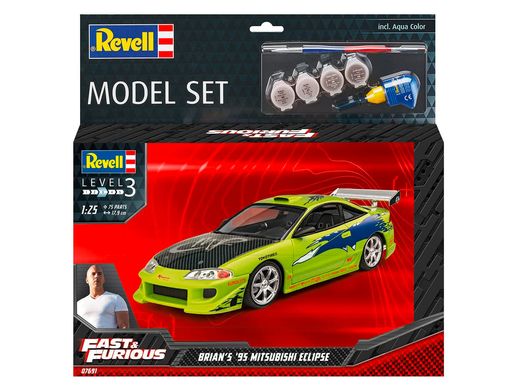Boîte maquette Voiture : Model Set F&F Brian'S 1995 Mitsubishi Eclipse - 1:25 - Revell 67691