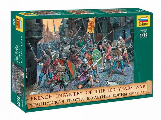 Figurines soldats : Infanterie Française Guerre de 100 Ans - 1/72 - Zvezda 08053 8053