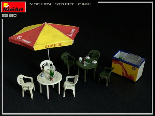Décor miniature : Terrasse de Bar/Café moderne - 1/35 - Miniart 35610