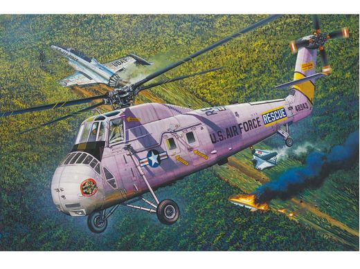 Maquette hélicoptère de sauvetage : Sikorsky HH-34J USAF 1970 - 1:48 - Trumpeter 64104