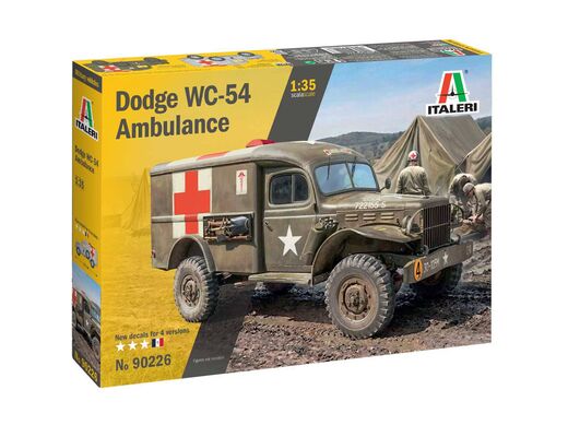 Maquette de véhicule militaire : Dodge WC54 Ambulance au 1/35 - Italeri 90226