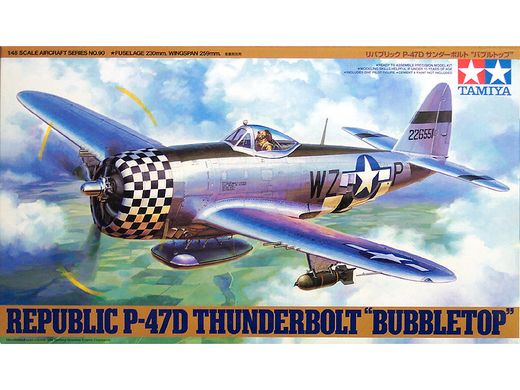 Maquette d'avion militaire : Republic P-47D Thunderbolt Bubbletop - 1:48 - Tamiya 61090F